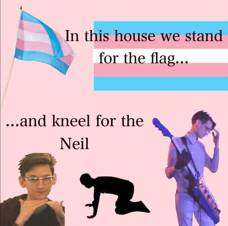 in this house we stand for the flag… & kneel for the Neil.
